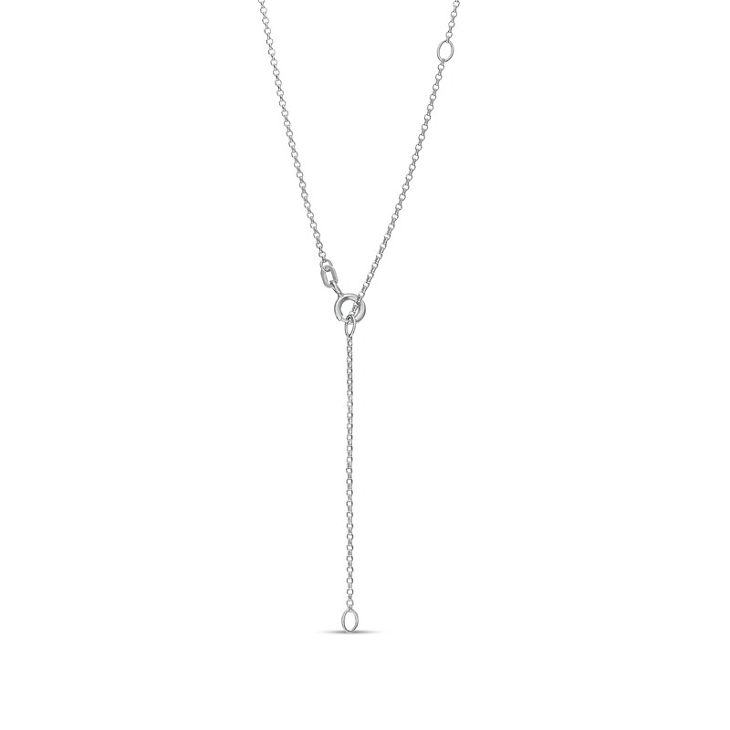 Main Image 3 of 7.0mm Swiss Blue Topaz Solitaire Rope-Textured Frame and Drop Pendant in Sterling Silver and 10K Gold