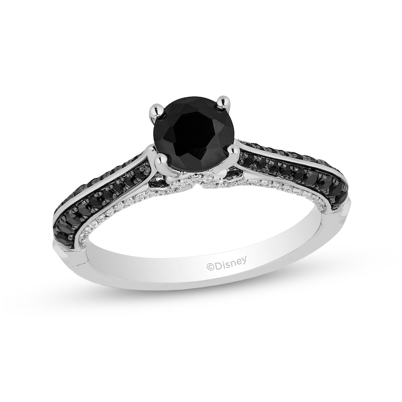 Main Image 1 of Enchanted Disney Villains Maleficent 1-1/5 CT. T.W. Black and White Diamond Engagement Ring in 14K White Gold
