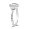 Thumbnail Image 2 of Enchanted Disney Cinderella 3/4 CT. T.W. Emerald-Cut Diamond Double Frame Carriage Engagement Ring in 14K White Gold