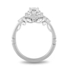 Thumbnail Image 3 of Enchanted Disney Cinderella 3/4 CT. T.W. Emerald-Cut Diamond Double Frame Carriage Engagement Ring in 14K White Gold