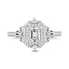 Thumbnail Image 4 of Enchanted Disney Cinderella 3/4 CT. T.W. Emerald-Cut Diamond Double Frame Carriage Engagement Ring in 14K White Gold