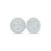 Thumbnail Image 2 of 1/5 CT. T.W. Diamond "X" Circle Stud Earrings in 10K White Gold