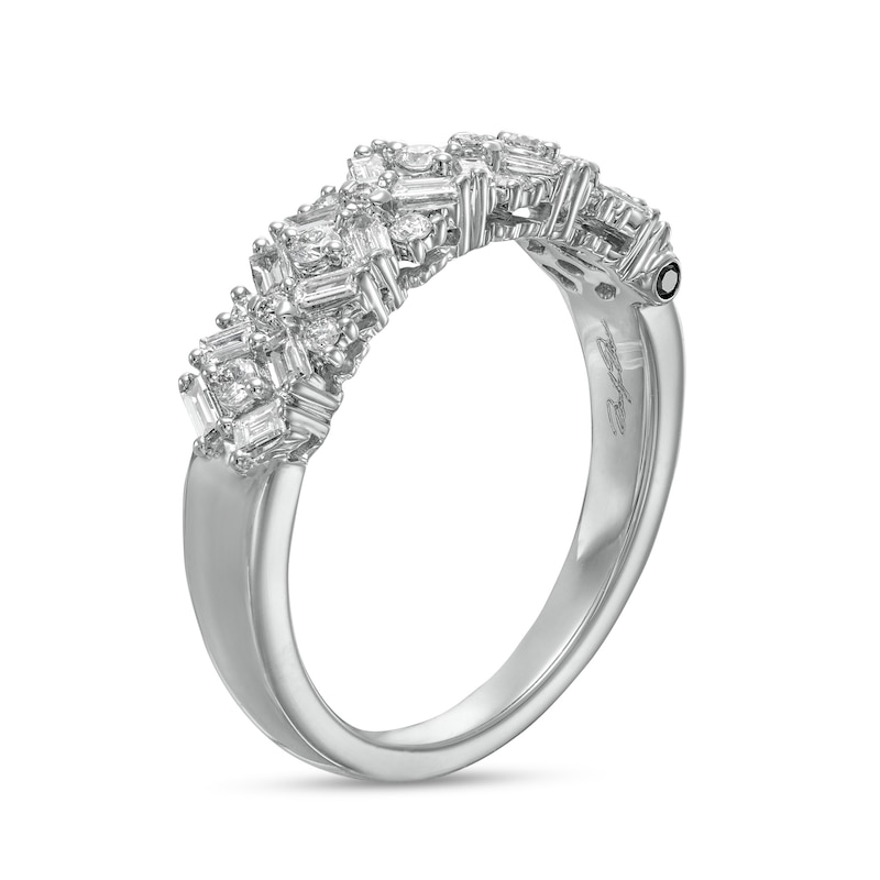 Main Image 3 of Marilyn Monroe™ Collection 1/2 CT. T.W. Diamond Geometric Anniversary Band in 14K White Gold
