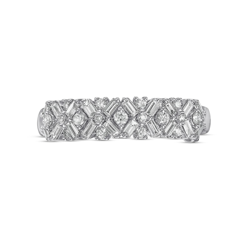 Main Image 4 of Marilyn Monroe™ Collection 1/2 CT. T.W. Diamond Geometric Anniversary Band in 14K White Gold