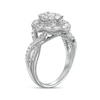 Thumbnail Image 3 of Marilyn Monroe™ Collection 1 CT. T.W. Oval-Shaped Multi-Diamond Frame Twist Shank Engagement Ring in 14K White Gold