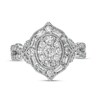 Thumbnail Image 4 of Marilyn Monroe™ Collection 1 CT. T.W. Oval-Shaped Multi-Diamond Frame Twist Shank Engagement Ring in 14K White Gold