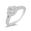 Thumbnail Image 0 of Enchanted Disney Mulan 1 CT. T.W. Oval Diamond Frame Split Shank Engagement Ring in 14K White Gold