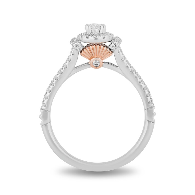Enchanted Disney Mulan 1 CT. T.W. Oval Diamond Frame Split Shank Engagement Ring in 14K White Gold