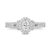Thumbnail Image 3 of Enchanted Disney Mulan 1 CT. T.W. Oval Diamond Frame Split Shank Engagement Ring in 14K White Gold