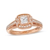 Thumbnail Image 1 of Marilyn Monroe™ Collection 3/4 CT. T.W. Princess-Cut Diamond Frame Vintage-Style Engagement Ring in 14K Rose Gold