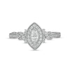 Thumbnail Image 4 of Marilyn Monroe™ Collection 1/2 CT. T.W. Marquise Diamond Frame Twist Shank Engagement Ring in 14K White Gold