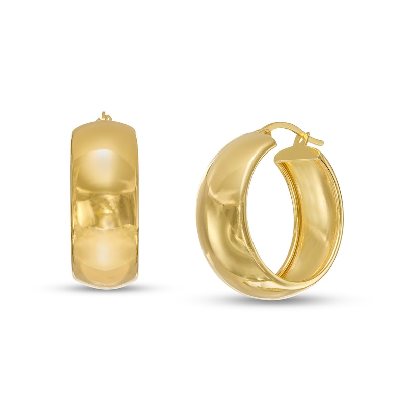 Main Image 1 of 25.0mm Wide Dome Hoop Earrings in 10K Gold