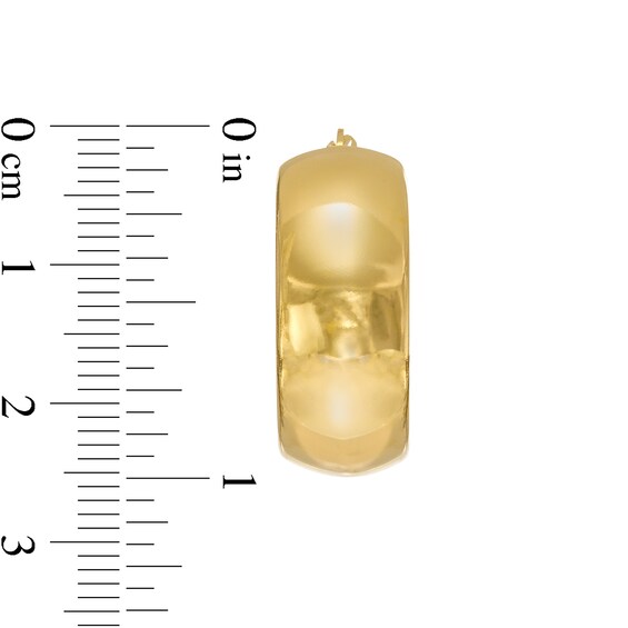25.0mm Wide Dome Hoop Earrings in 10K Gold