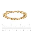 Thumbnail Image 4 of 11.0mm Figaro Chain Bracelet in Hollow 10K Gold - 7.5"