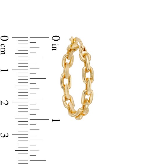 25.0mm Paper Clip Chain Link Hoop Earrings in 10K Gold