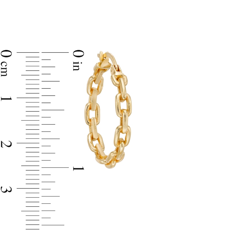 Main Image 3 of 25.0mm Paper Clip Chain Link Hoop Earrings in 10K Gold