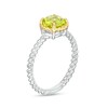 Thumbnail Image 2 of 7.0mm Peridot Solitaire Rope-Textured Frame and Shank Ring in Sterling Silver and 10K Gold