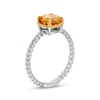 Thumbnail Image 2 of 7.0mm Citrine Solitaire Rope-Textured Frame and Shank Ring in Sterling Silver and 10K Gold