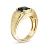 Thumbnail Image 3 of 8.0mm Cushion-Cut Black Onyx and Diamond Accent Collar Multi-Finish Ribbed Shank Ring in 10K Gold