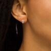 Thumbnail Image 1 of White Topaz Mini Cross Stud Earrings in 10K Gold