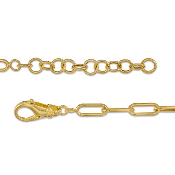 Graduated Paper Clip Link Necklace in 10K Gold - 16"