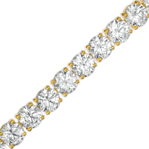 6.0mm White Lab-Created Sapphire Tennis Bracelet in 18K Gold Over Silver - 7.25"
