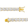 Thumbnail Image 2 of 6.0mm White Lab-Created Sapphire Tennis Bracelet in 18K Gold Over Silver - 7.25"