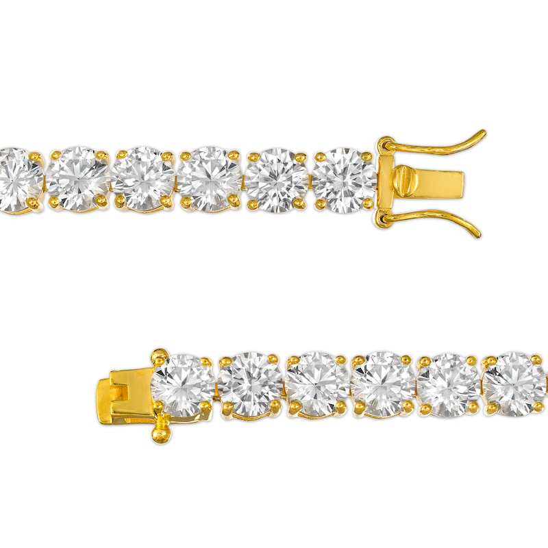 6.0mm White Lab-Created Sapphire Tennis Bracelet in 18K Gold Over Silver - 7.25"