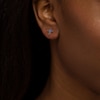 Thumbnail Image 2 of Blue Sapphire Mini Cross Earrings in 10K Gold