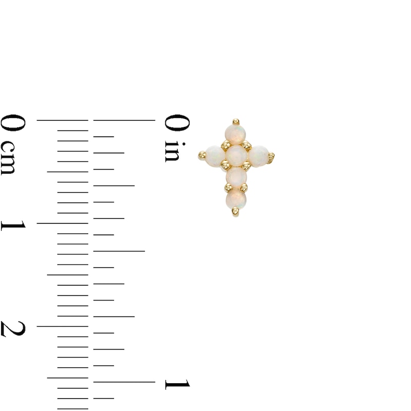 Main Image 3 of Opal Mini Cross Stud Earrings in 10K Gold