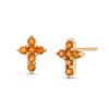 Thumbnail Image 1 of Citrine Mini Cross Stud Earrings in 10K Gold