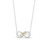 Thumbnail Image 1 of Diamond Accent "BFF" Infinity Loop Necklace in Sterling Silver with 14K Gold Plate