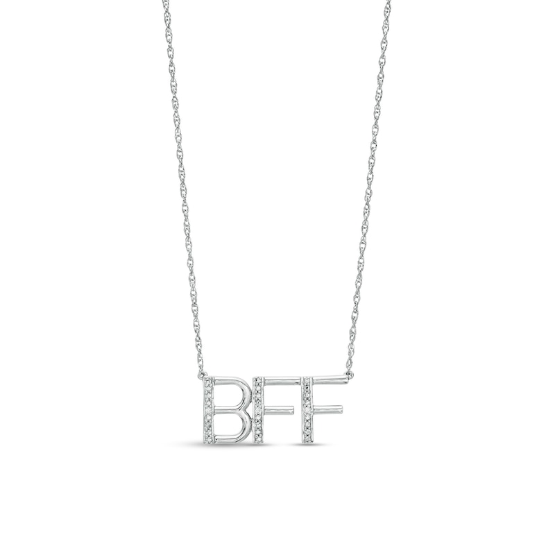 Main Image 1 of Diamond Accent "BFF" Necklace in Sterling Silver