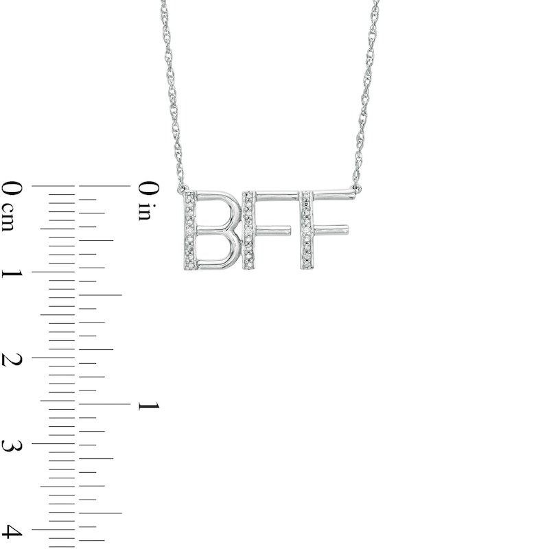 Main Image 3 of Diamond Accent "BFF" Necklace in Sterling Silver