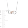 Thumbnail Image 3 of Diamond Accent "BFF" Infinity Loop Necklace in Sterling Silver with 14K Rose Gold Plate