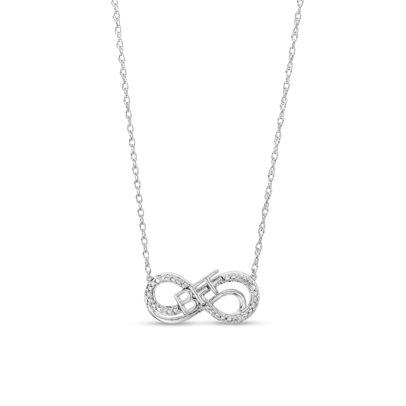 Main Image 1 of Diamond Accent "BFF" Infinity Loop Necklace in Sterling Silver