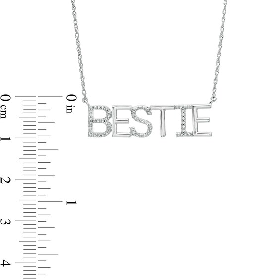 Diamond Accent "Bestie" Necklace in Sterling Silver