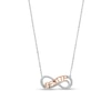 Thumbnail Image 0 of Diamond Accent "BESTIE" Infinity Loop Necklace in Sterling Silver with 14K Rose Gold Plate