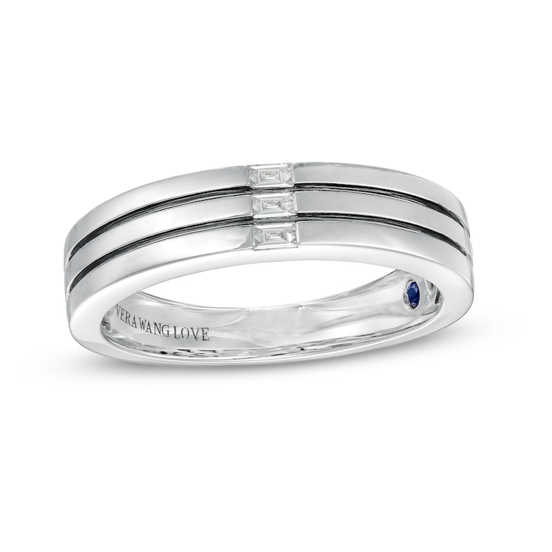 Main Image 1 of Vera Wang Love Collection Limited Edition 1/15 CT. T.W. Baguette Diamond Trio Wedding Band in 14K White Gold