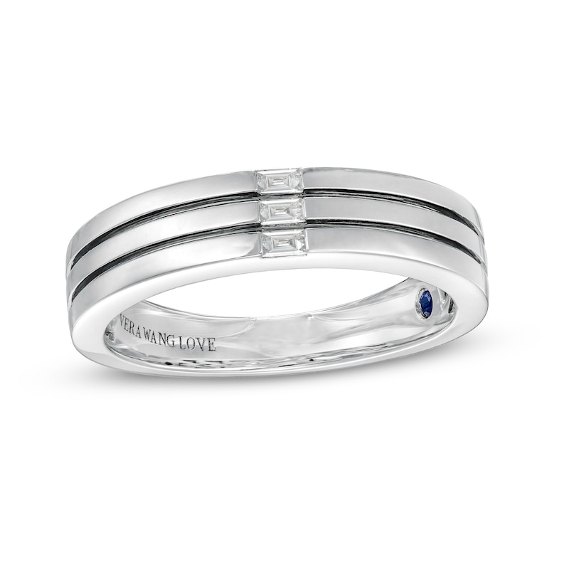 Vera Wang Love Collection Limited Edition 1/15 CT. T.W. Baguette Diamond Trio Wedding Band in 14K White Gold