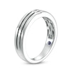 Thumbnail Image 3 of Vera Wang Love Collection Limited Edition 1/15 CT. T.W. Baguette Diamond Trio Wedding Band in 14K White Gold