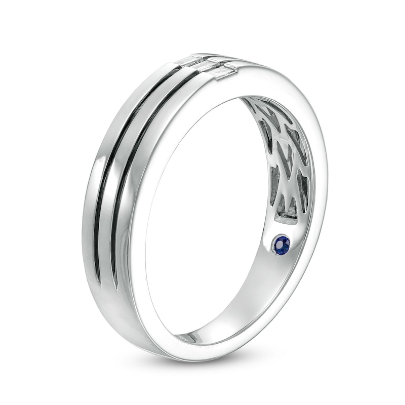 Main Image 3 of Vera Wang Love Collection Limited Edition 1/15 CT. T.W. Baguette Diamond Trio Wedding Band in 14K White Gold