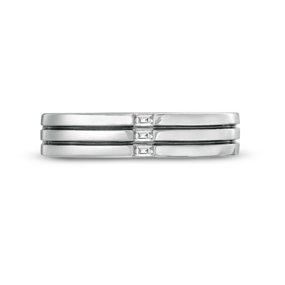 Vera Wang Love Collection Limited Edition 1/15 CT. T.w. Baguette Diamond Trio Wedding Band in 14K White Gold