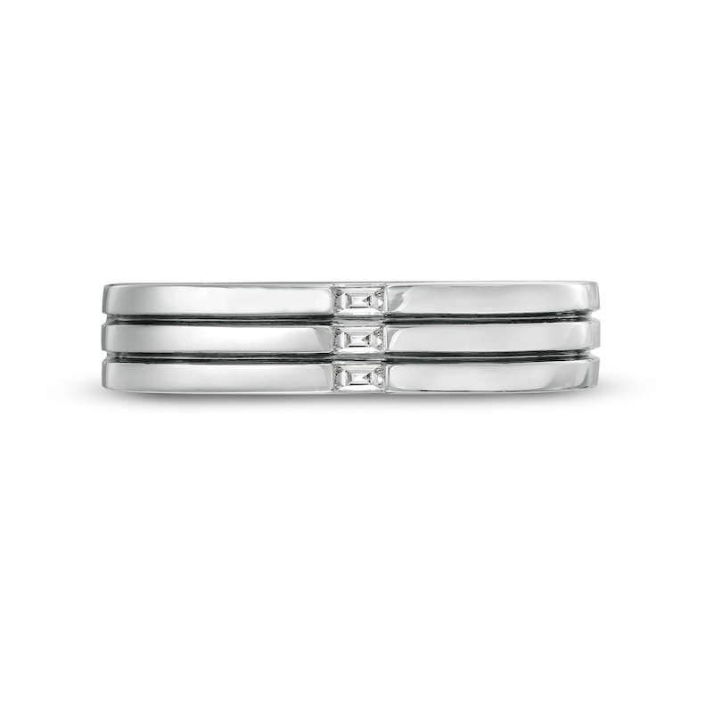 Main Image 4 of Vera Wang Love Collection Limited Edition 1/15 CT. T.W. Baguette Diamond Trio Wedding Band in 14K White Gold