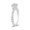 Thumbnail Image 2 of Enchanted Disney Ariel 3/4 CT. T.W. Diamond Cushion-Shaped Frame Twist Shank Engagement Ring in 14K White Gold