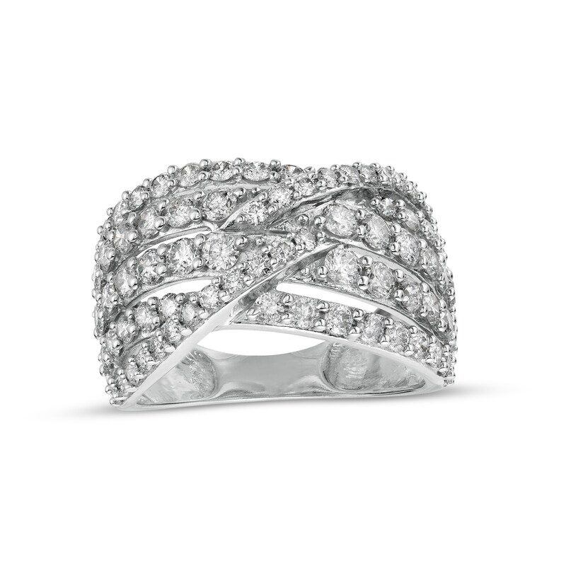 Main Image 1 of 2 CT. T.W. Diamond Multi-Row Bypass Ring in 10K White Gold