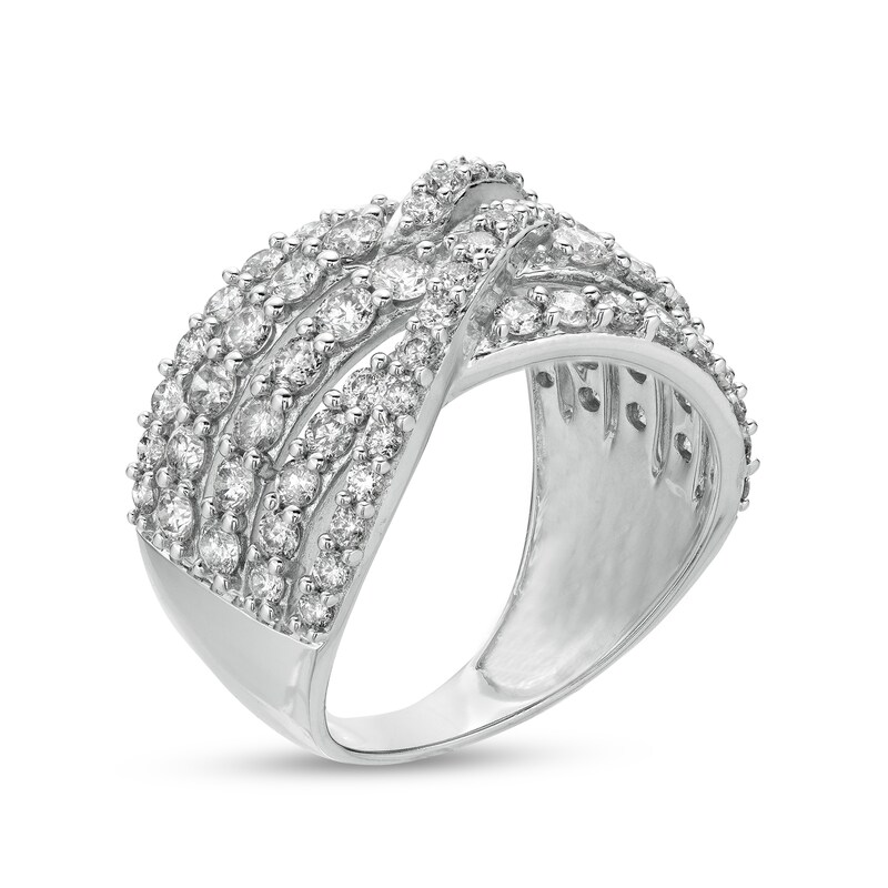 Main Image 3 of 2 CT. T.W. Diamond Multi-Row Bypass Ring in 10K White Gold