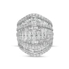 Thumbnail Image 1 of 3 CT. T.W. Baguette and Round Diamond Multi-Row Ring in 10K White Gold