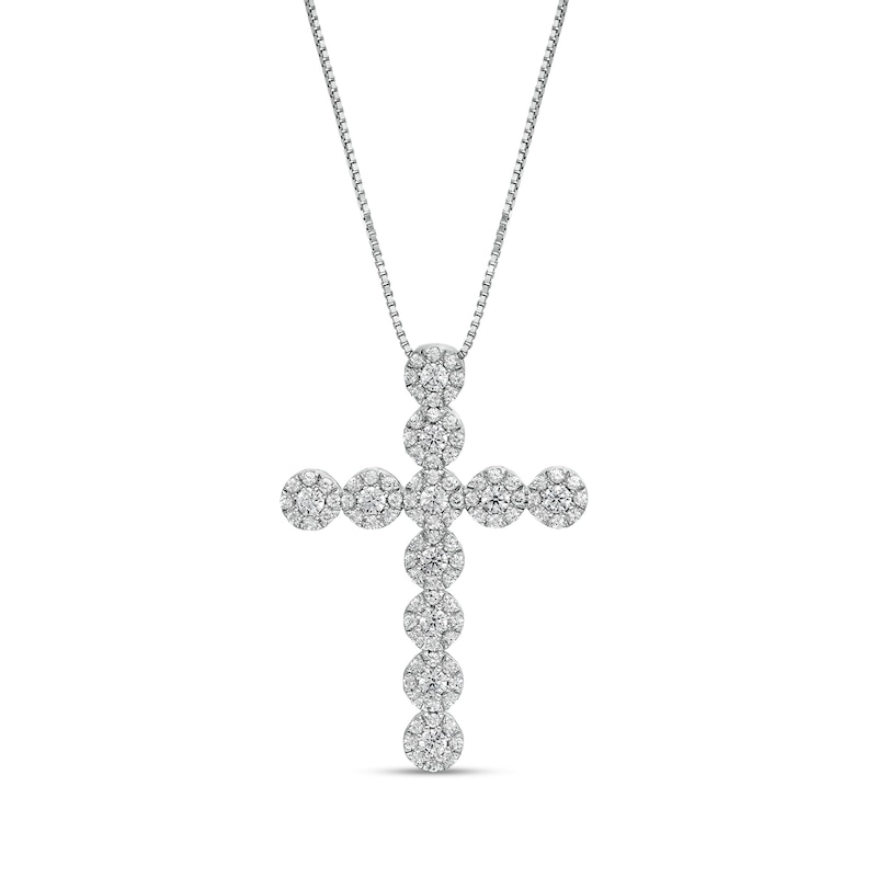 Main Image 1 of 1 CT. T.W. Diamond Cross Pendant in 10K White Gold