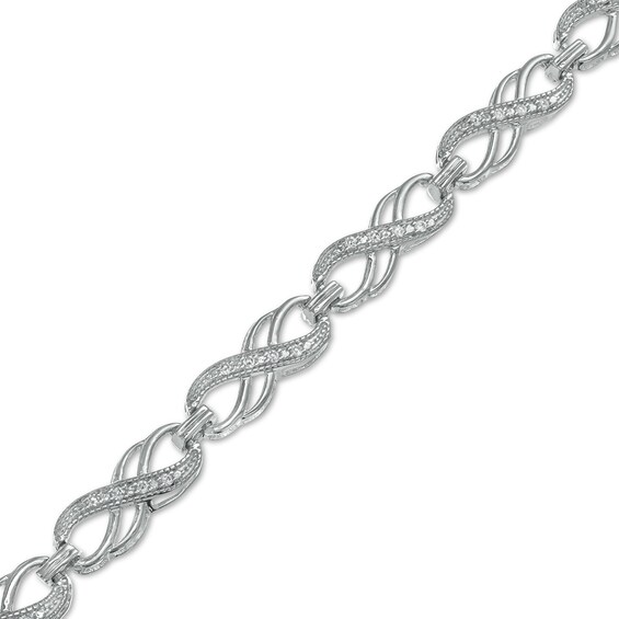 1/4 CT. T.w. Diamond Double Infinity Loop Bracelet in Sterling Silver – 7.25"